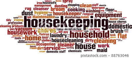 Housekeeping word cloud 88763046