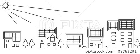 太陽能電池板城市景觀的插圖/矢量零件材料 88763291