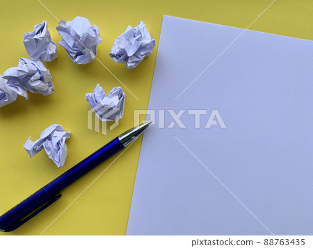 Blank paper waiting for idea. Office concept Blank paper waiting for idea. Office concept 88763435