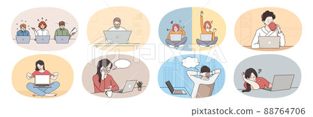 Collection of people browse internet on computer  88764706