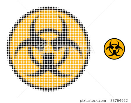Halftone Dotted Biohazard Danger Icon - Stock Illustration [88764922 ...
