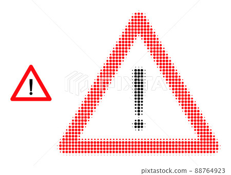 Halftone Dotted Danger Warning Icon - Stock Illustration [88764923] - PIXTA