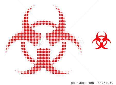 Halftone Dotted Bio Hazard Icon Halftone Dotted Bio Hazard Icon 88764939