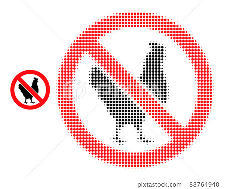 Halftone Dotted No Chicken Icon Halftone Dotted No Chicken Icon 88764940