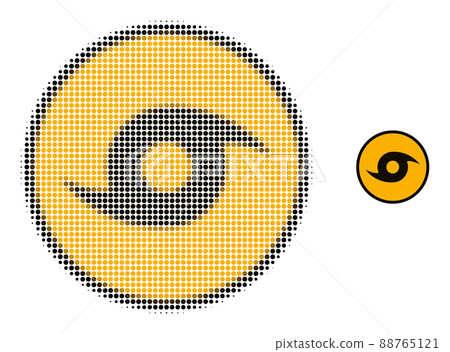 Halftone Dotted Tornado Danger Icon Halftone Dotted Tornado Danger Icon 88765121