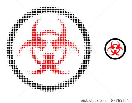 Halftone Dotted Biohazard Icon 88765135