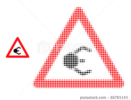 Halftone Dotted Nanobot Warning Icon Halftone Dotted Nanobot Warning Icon 88765143