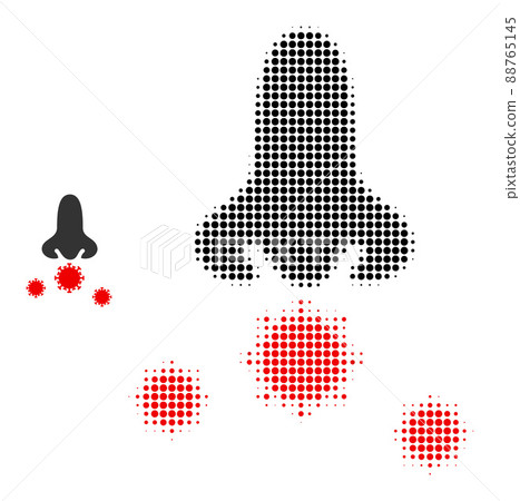 Halftone Dotted Nose Viruses Icon Halftone Dotted Nose Viruses Icon 88765145
