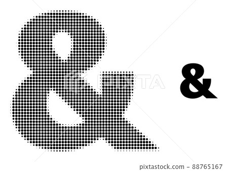 Halftone Dotted Ampersand Symbol Icon Halftone Dotted Ampersand Symbol Icon 88765167