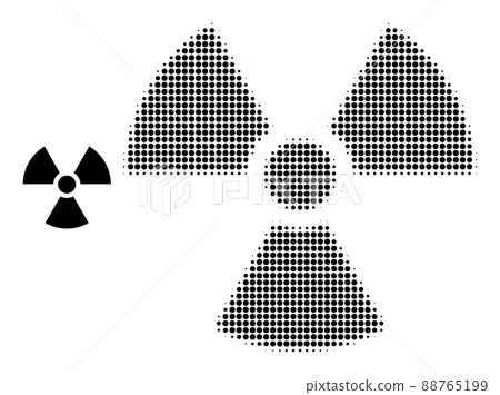 Halftone Dotted Radioactivity Icon 88765199
