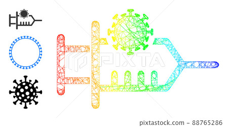 Spectral Gradient Net Mesh Virus Inoculation Icon - Stock Illustration ...