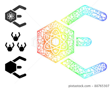 Spectrum Gradient Network Mesh Atomic Bot Icon - Stock Illustration ...