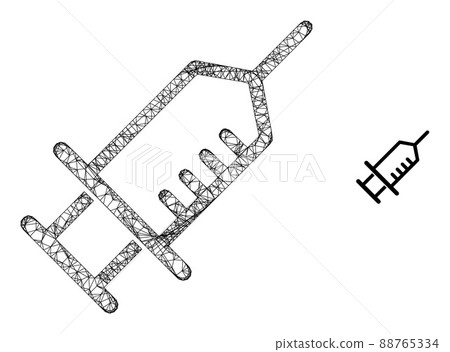 Hatched Mesh Drug Syringe Icon 88765334