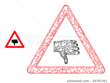 Linear Mesh Thumb Down Warning Icon Linear Mesh Thumb Down Warning Icon 88765361