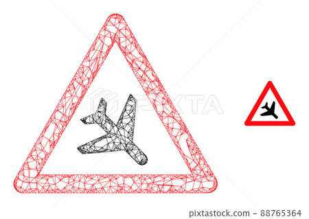 Net Mesh Airplane Warning Icon Net Mesh Airplane Warning Icon 88765364