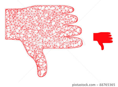 Network Mesh Thumb Down Icon Network Mesh Thumb Down Icon 88765365