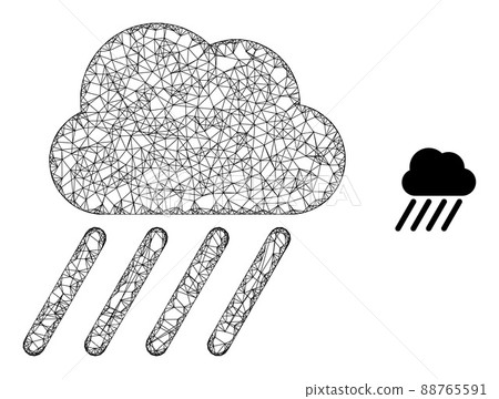 Net Mesh Rain Cloud Icon - Stock Illustration [88765591] - PIXTA