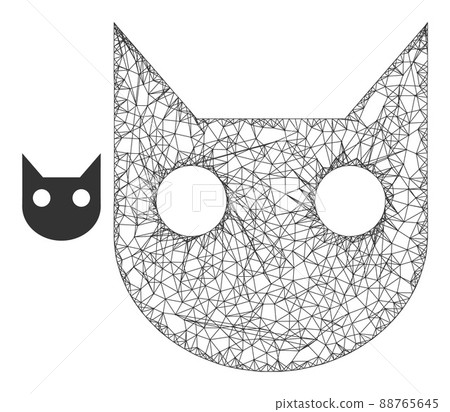 Network Mesh Cat Head Icon Network Mesh Cat Head Icon 88765645