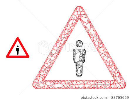 Network Mesh Human Warning Icon 88765669