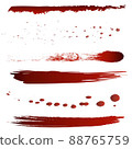 Collection Of Different Blood Or Red Paint Splatter 88765759