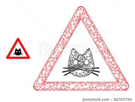 Network Mesh Cat Warning Icon Network Mesh Cat Warning Icon 88765784