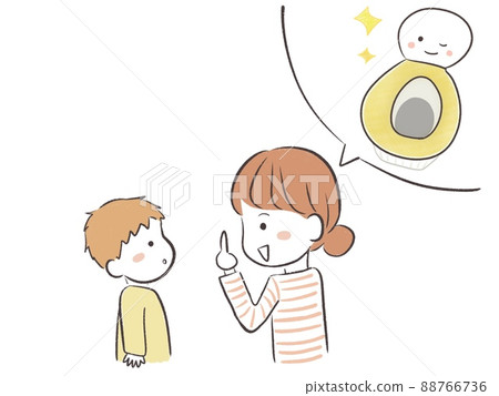 Illustrations of parents and children doing toy training 88766736