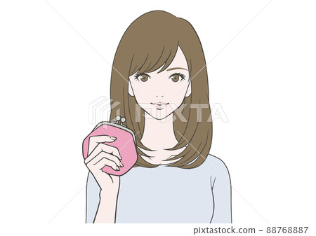 一個女人帶著微笑與錢包 88768887