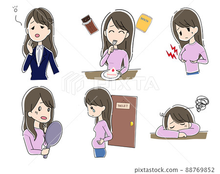 Examples of female PMS symptoms Examples of female PMS symptoms 88769852