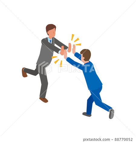 兩名用雙手接觸的男性上班族 兩名用雙手接觸的男性上班族 88770052