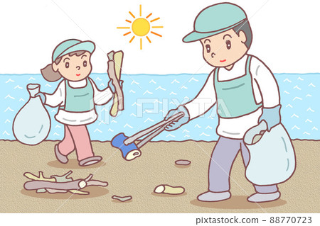 Beach cleaning activities 88770723