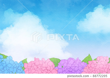 背景材料_水彩風格_繡球花 背景材料_水彩風格_繡球花 88772205