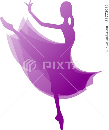 Ballerina Amore with 3 silhouettes of purple gradation Ballerina Amore with 3 silhouettes of purple gradation 88773083
