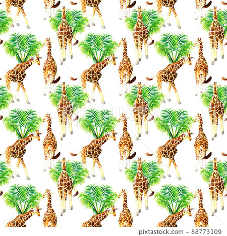 Giraffe seamless pattern fashionable... - Stock Illustration [88773109 ...