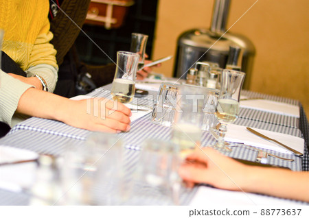 在時尚的意大利餐廳享用午餐 在時尚的意大利餐廳享用午餐 88773637