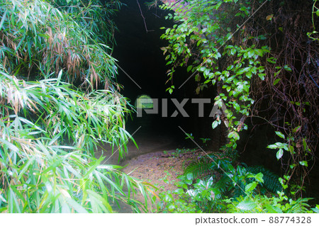 Abandoned tunnel inside view 88774328