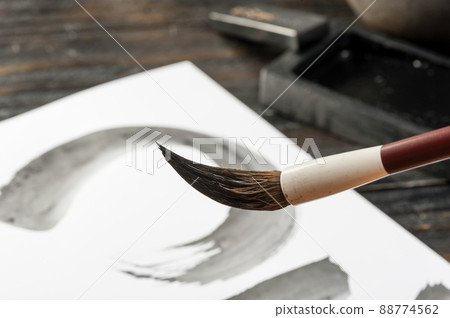 closeup writing brush closeup writing brush 88774562