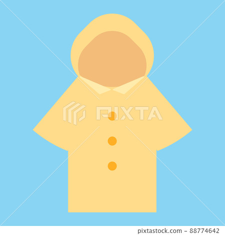 簡單可愛的雨衣插畫 簡單可愛的雨衣插畫 88774642