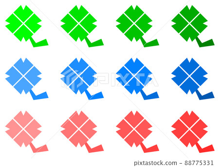 Simple illustration of colorful four leaves Simple illustration of colorful four leaves 88775331