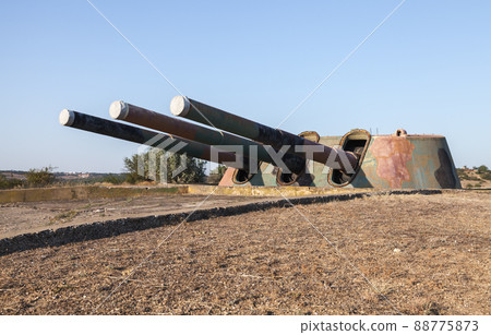 Armored battery 30, triple gun. Soviet military unit from WWII 88775873