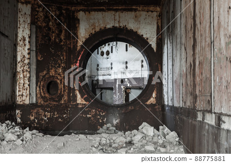 Massive round doorway of abandoned Crimean Atomic Energy Station Massive round doorway of abandoned Crimean Atomic Energy Station 88775881