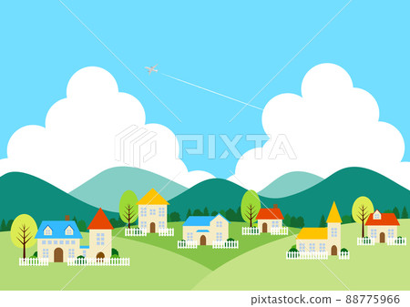 夏季現代里山背景水平 88775966