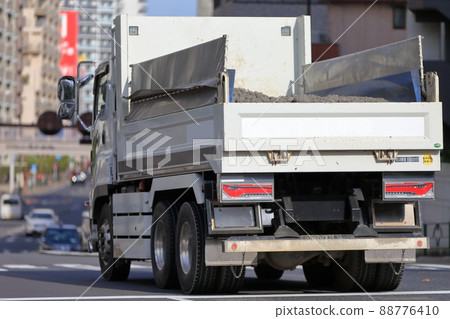 Image of a running dump truck Image of a running dump truck 88776410