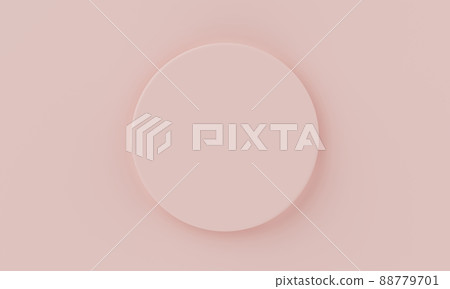 Top view coral pink minimal circular product podium background. Abstract and object concept. 3D illustration rendering Top view coral pink minimal circular product podium background. Abstract and object concept. 3D illustration rendering 88779701