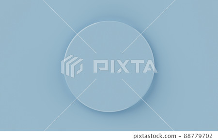 Top view blue minimal circular product podium background. Abstract and object concept. 3D illustration rendering Top view blue minimal circular product podium background. Abstract and object concept. 3D illustration rendering 88779702