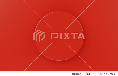 Top view red minimal circular product podium background. Abstract and object concept. 3D illustration rendering Top view red minimal circular product podium background. Abstract and object concept. 3D illustration rendering 88779703