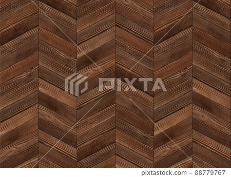 Wood pattern on walls and floor, French herringbone in walnut Wood pattern on walls and floor, French herringbone in walnut 88779767