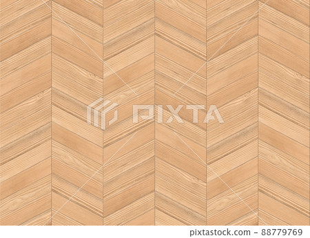 Wood pattern on the walls and floor, French herringbone in light oak 88779769
