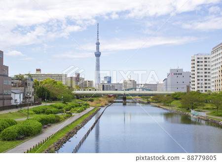 東京晴空塔和K中河附近的風景 88779805