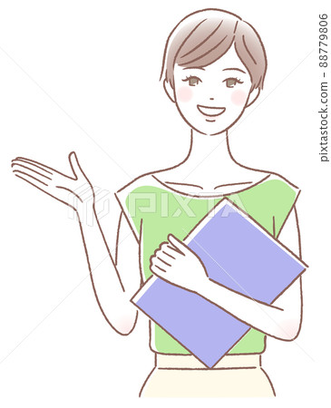 解釋與文件的年輕女人 解釋與文件的年輕女人 88779806