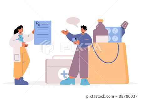 Telemedicine and online pharmacy concept Telemedicine and online pharmacy concept 88780037